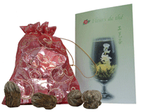 S�lection de 16 fleurs de th� dans un sachet brod�