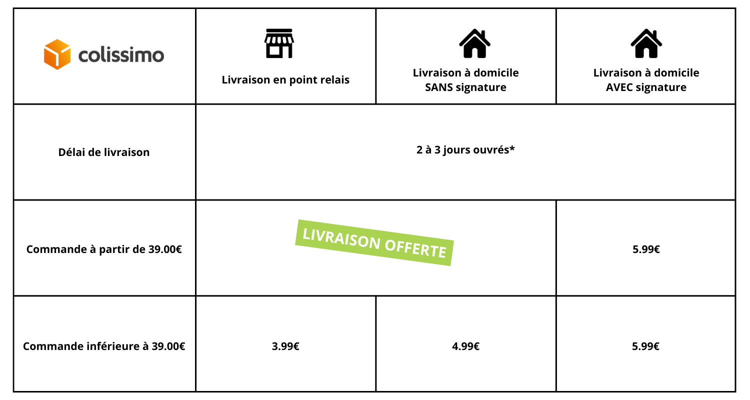 Modalités de livraison Vert-tiges