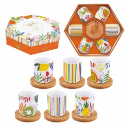 Coffret gobelets à café TUTTI FRUTTI
