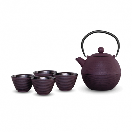 Set théière en fonte 0,80L 4 gob BROWN marron