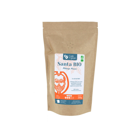 Café mélange maison Santa BIO - Sac 250g 