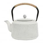 Théière en fonte 1.5L POINTILLE blanche
