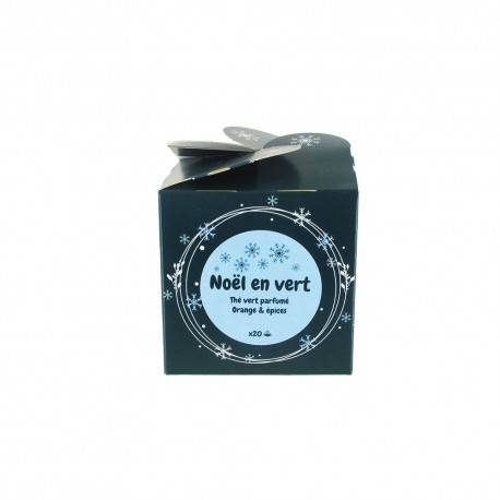 Cube x20 infusettes thé Noël en vert