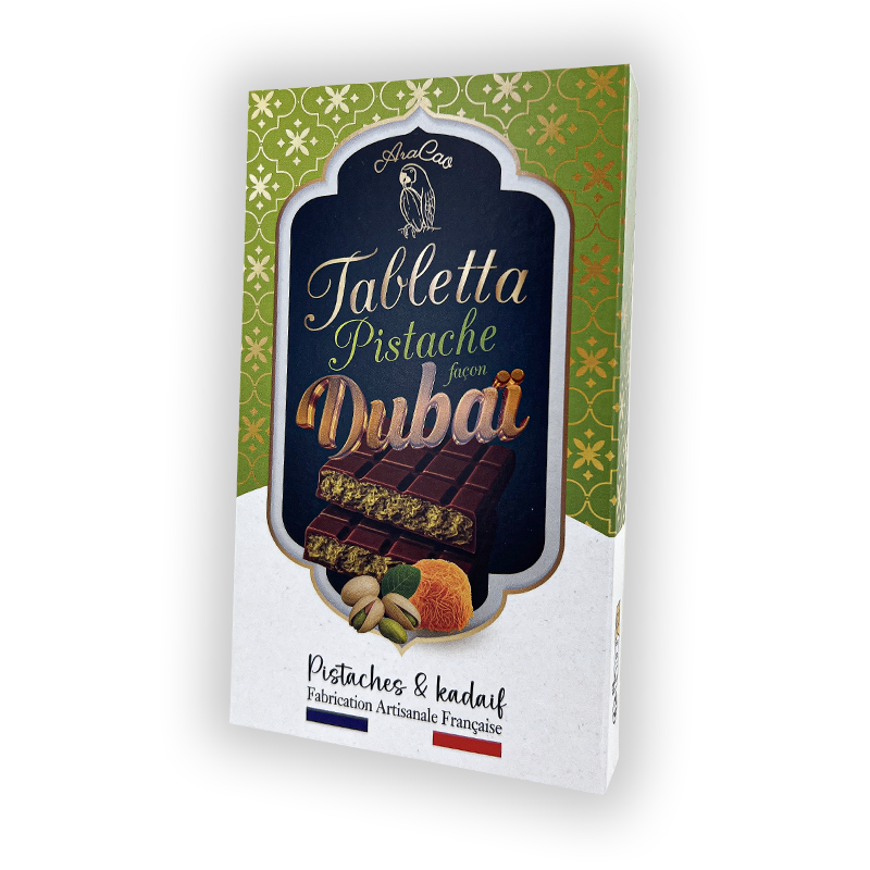 Tablette Pistache Dubaï - Chocolat au lait & Kadayif