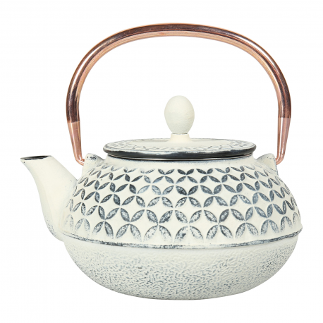 Théière en fonte ROSACES BLANCHE 80cl