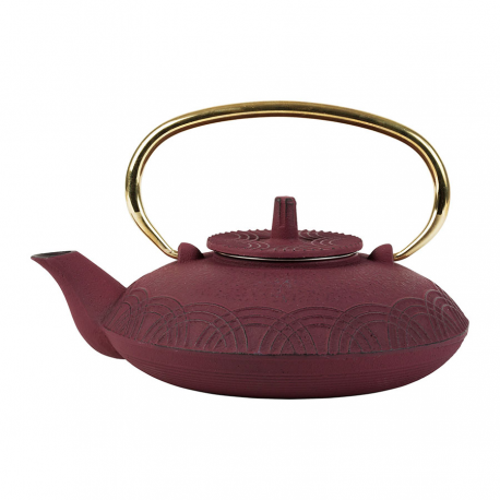 Théière en fonte CERCLES rouge 80cl