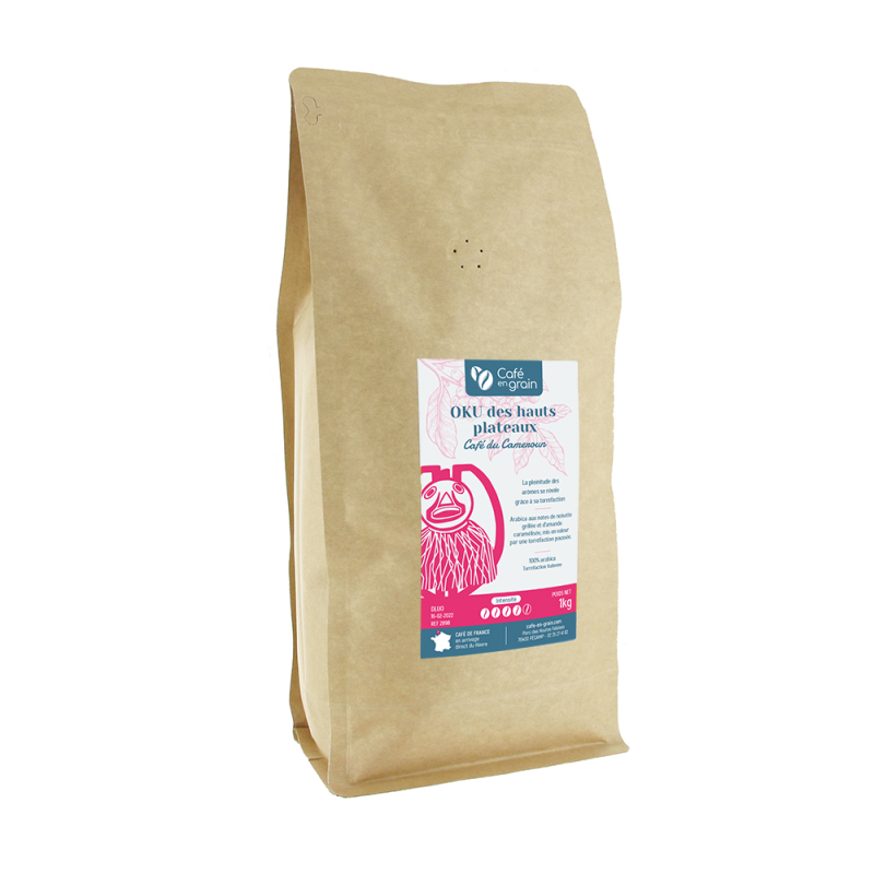 Sac 1kg-Café Cameroun OKU des hauts plateaux