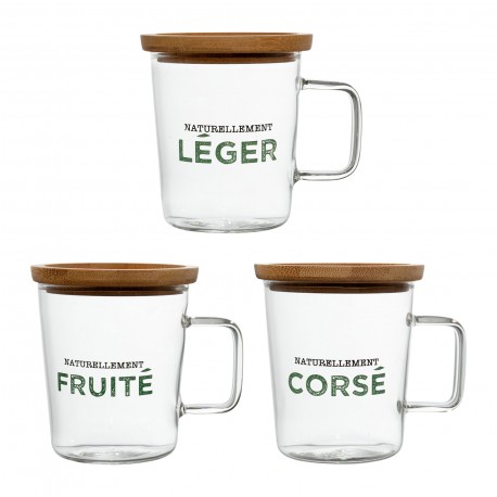 Coffret Tasses ICE TEA Verre & Bambou - 27,5cl