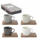 Coffret tasses à café BISTRO noir&blanc