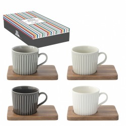 Coffret tasses à café BISTRO noir&blanc