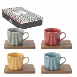 Coffret tasses à café BISTRO couleurs 