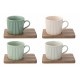 Coffret tasses à café BISTRO pastel 