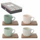 Coffret tasses à café BISTRO pastel 