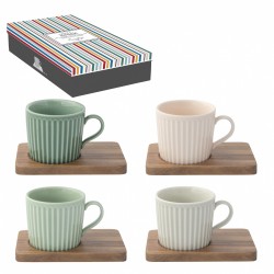 Coffret tasses à café BISTRO pastel 